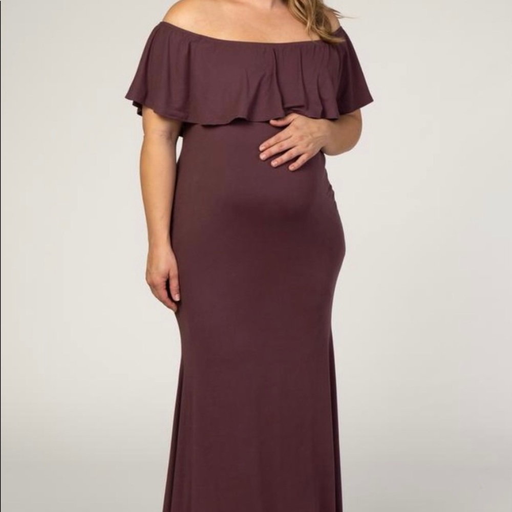 PinkBlush Off Shoulder Mermaid Maternity Gown